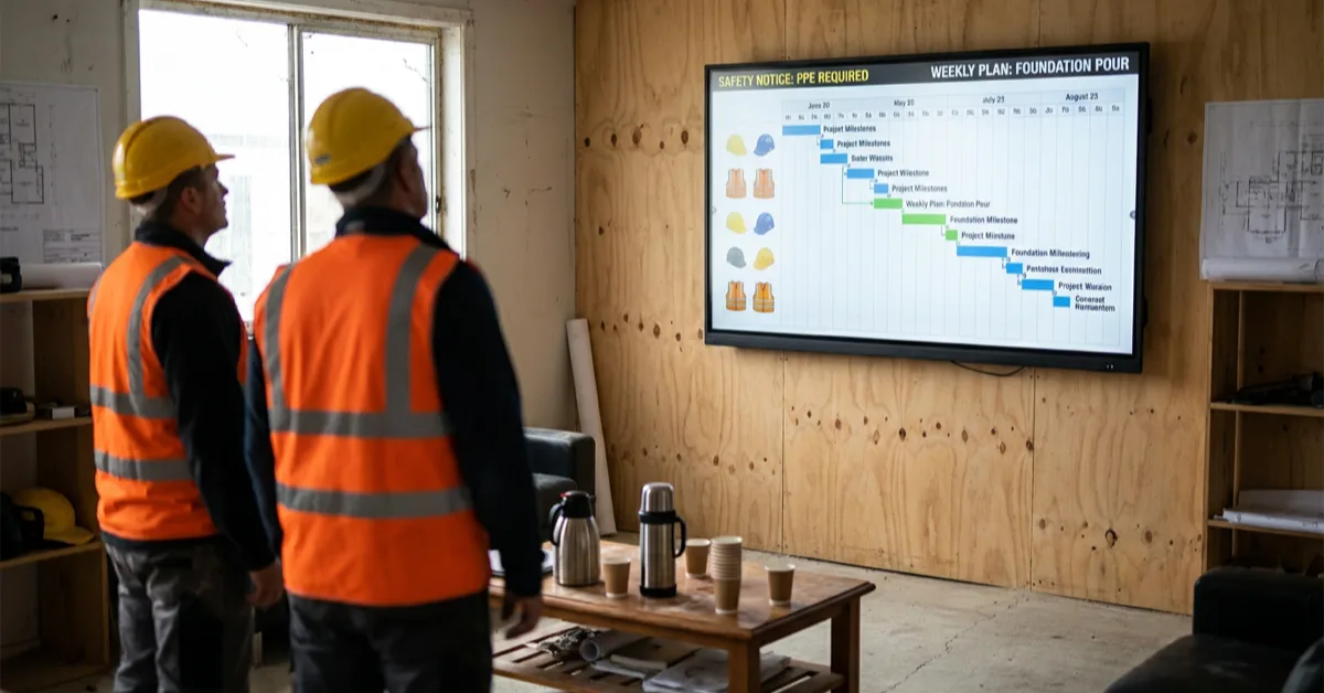 Digital skyltning på byggarbetsplatsen: