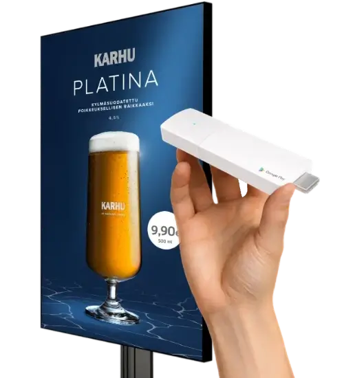 Infoskärm i en restaurang