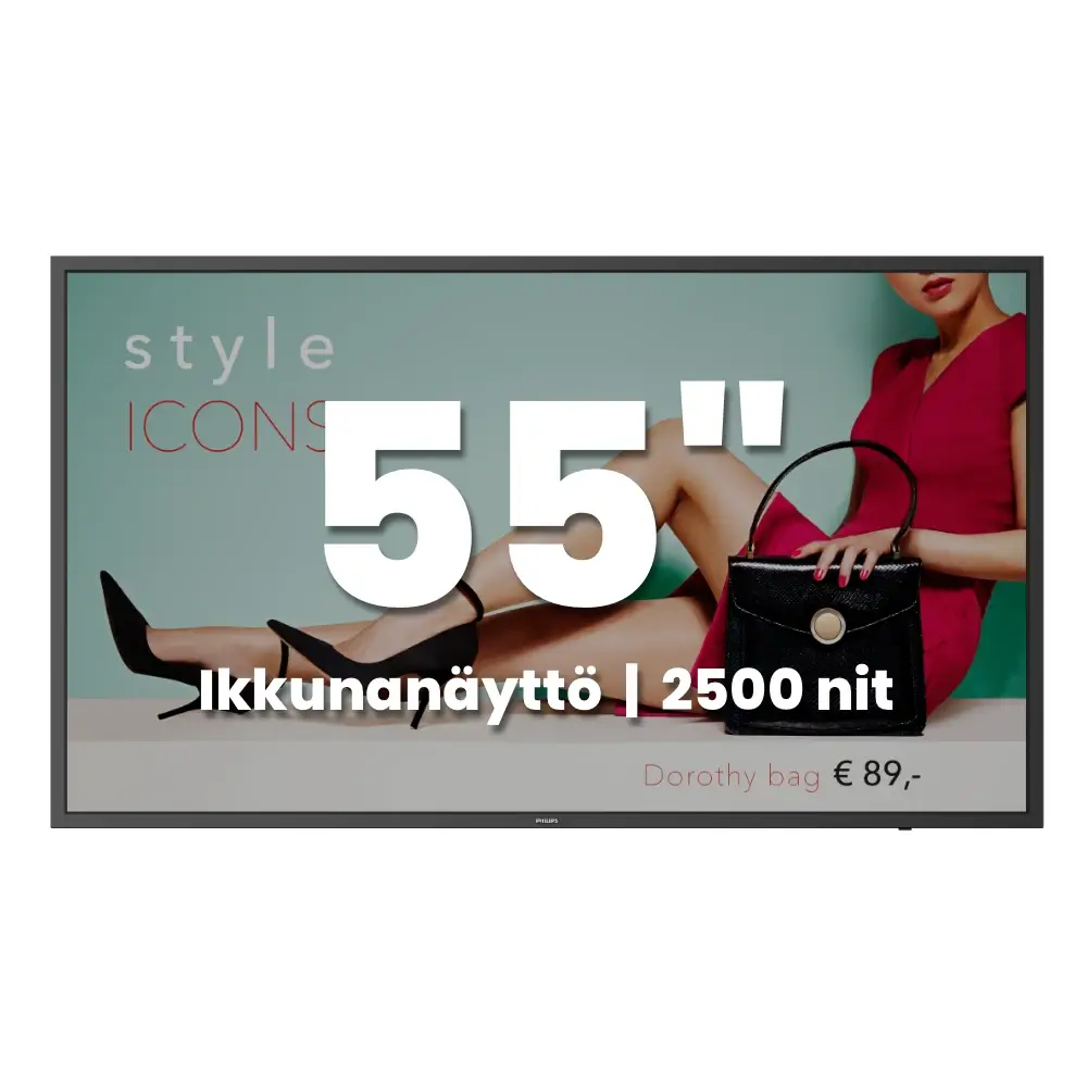 Philips ikkunanäyttö, 55" 2500 nit 24/7 (55BDL4002H)