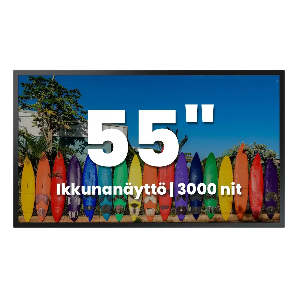 Samsung ikkunanäyttö, 55" 3000 nit 24/7 (OM55B)