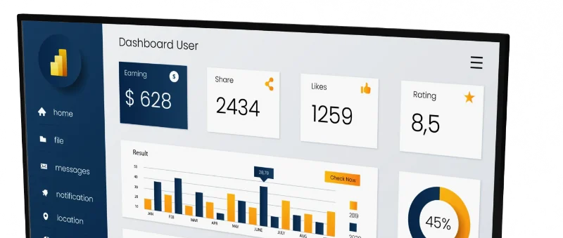 Infonäyttö toimistolle dashboard