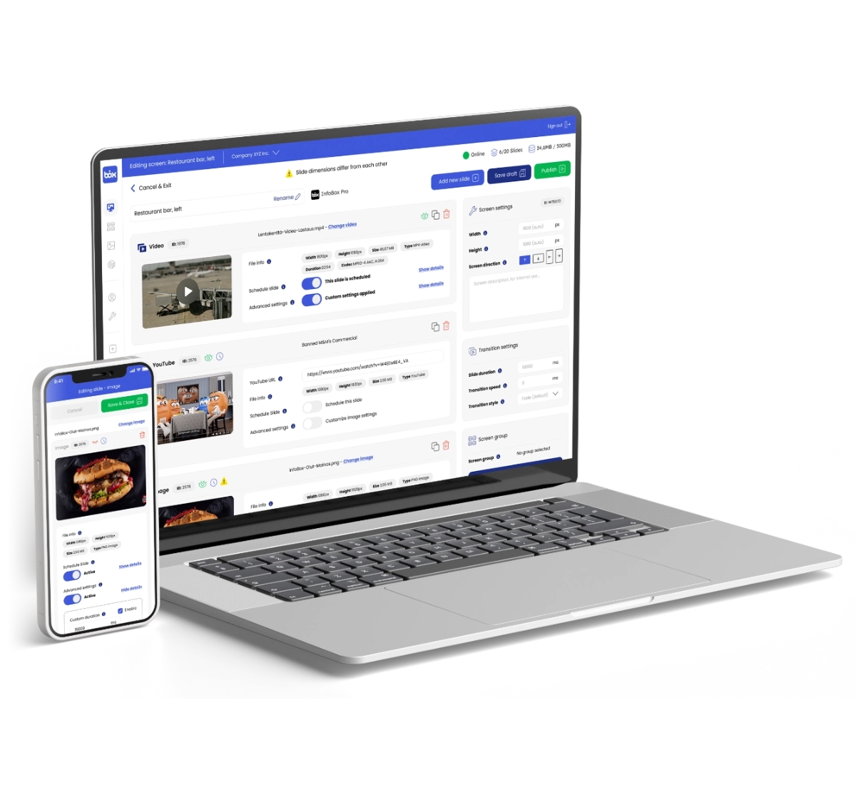InfoBox etähallinta mobiilissa